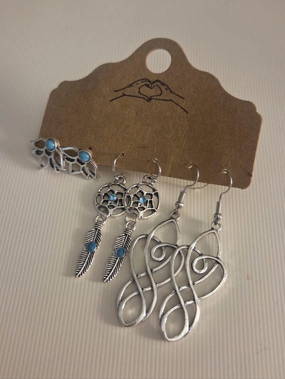 🔷️ Turquoise Accent Silver Dangle Earrings Set Of 3 NWT